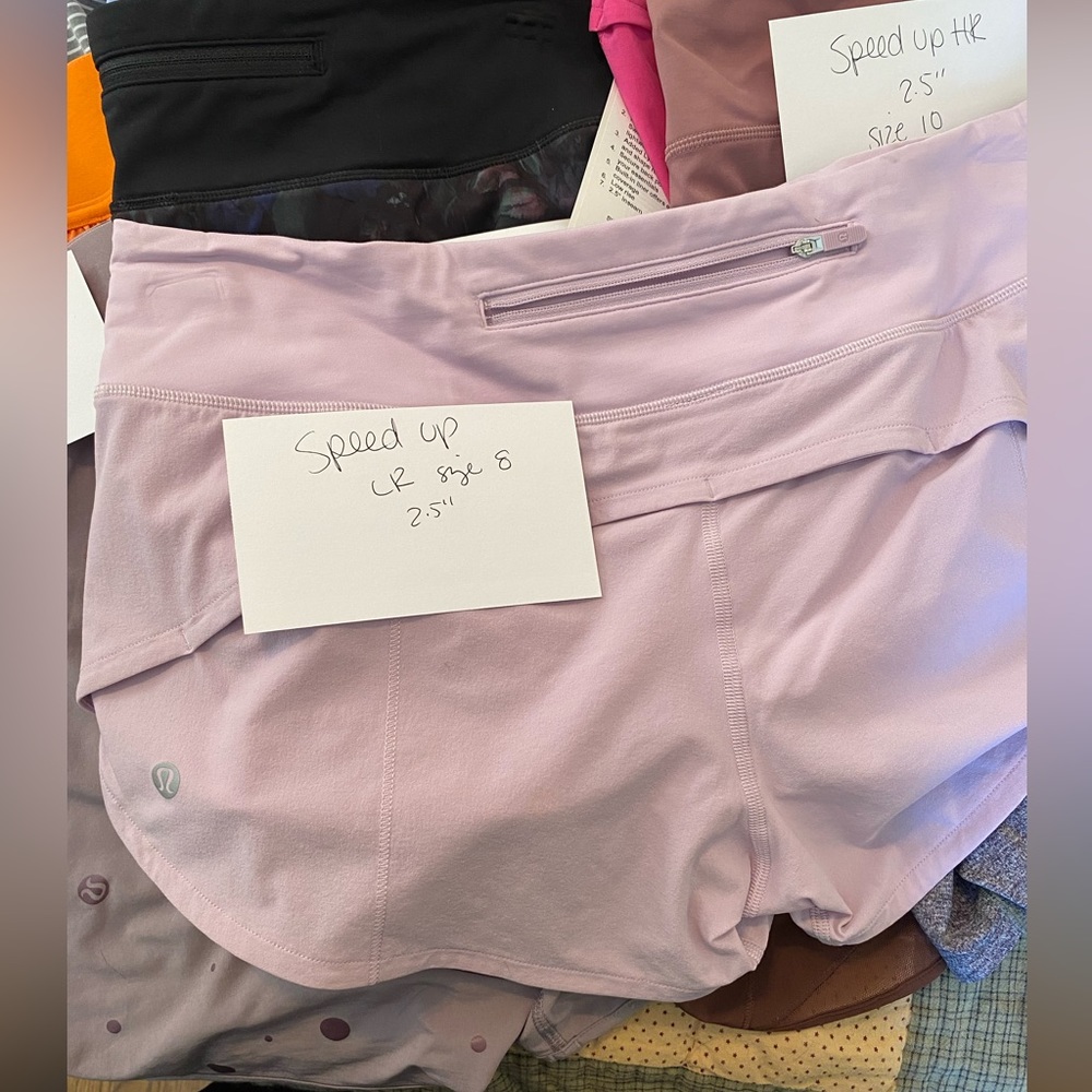 Speed shorts, low rise 2.5” size 8